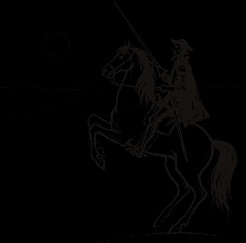 A horse rearing under its rider